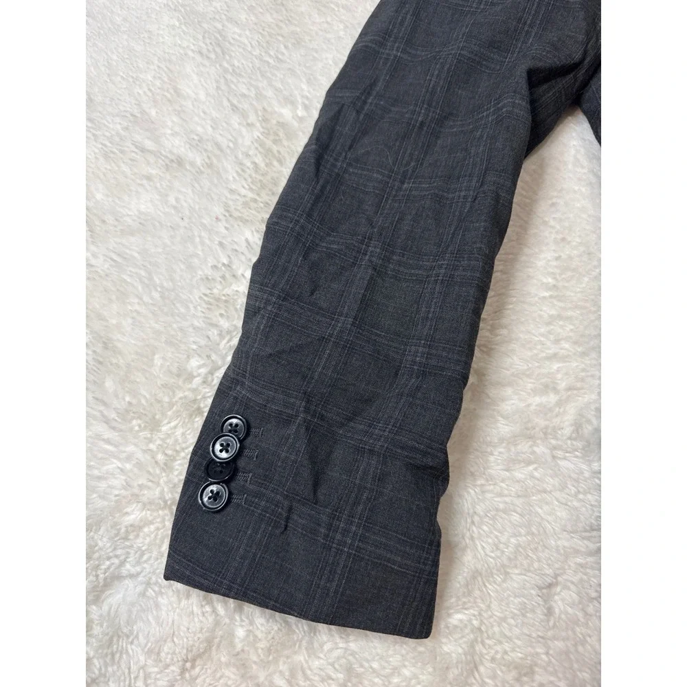 Banana Republic Blazer Mens 32S Grey Good Glen Plaid Two Button Sport Coat